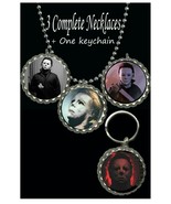 Michael Myers Halloween necklaces &amp; keychain necklace picture keepsake 4... - $17.64 CAD