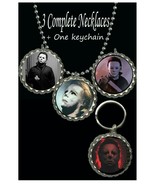 Michael Myers Halloween necklaces &amp; keychain necklace picture keepsake 4... - £10.11 GBP