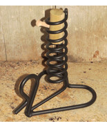 AMISH COURTING CANDLE - Wrought Iron Taper Holder Primitive Handmade Tim... - £19.61 GBP