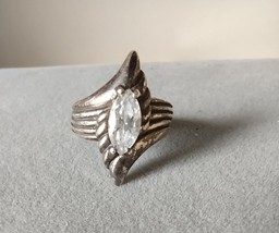 Vintage Kabana 925 Sterling Silver CZ Cubic Zirconia  Ring Size 6 - £31.54 GBP