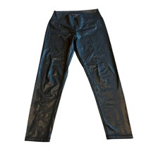 Lily &amp; Lottie Black Vegan Faux Leather Leggings Pull-On Slimming Size XL... - $38.70