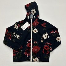 Denim &amp; Flower Boys Youth Size 8 Navy Floral Jacket Cotton Full Zip Hooded - $13.55