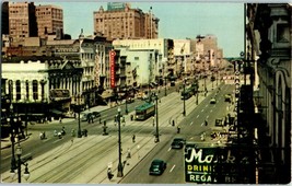 Aerial View Postcard Canal Street New Orleans Louisiana  - £5.82 GBP