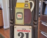 Vintage Stag Plastic Store Sign Calendar Holder Sits Light Easy FAUX Wood - $274.95