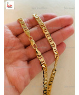 REAL GOLD 18 Kt, 22 Kt Hallmark Gold Mariner Link Men&#39;s Necklace Chain 5 MM - £1,623.63 GBP+