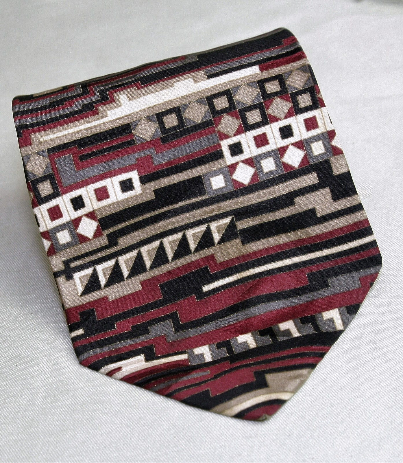 Zylos by George Machado 100% Silk Neck Tie Geometric   - $7.43
