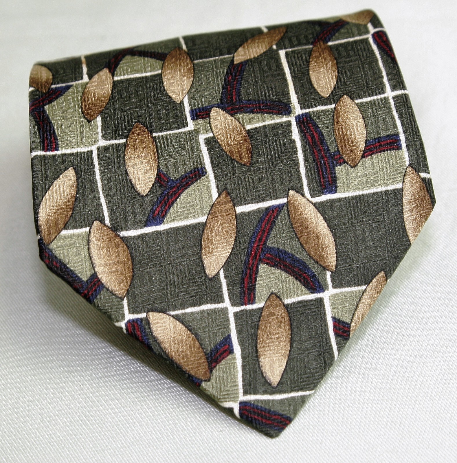 Zylos by George Machado 100% Silk Neck Tie Geometric   - $7.43