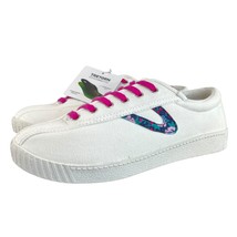Tretorn Womens Nylite Sneakers White Pink Size 8.5 Low Top Lace Up Ortholite - £46.96 GBP