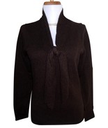 CASHMERE CACHE heather Chocolate Brown 100% Cashmere V-Neck Sweater Size... - £46.71 GBP