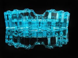 Rocky Patel Luminoso Aqua Glass Ashtray Gorgeous 10" Diameter NIB image 7