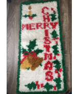 Latch Hook Wall Hanging Rug Completed Merry Christmas Holiday - $19.99