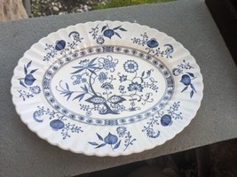 J&amp;G Meakin Blue Nordic Onion Hand Engraving England 12&quot; Ironstone Platter - £19.23 GBP