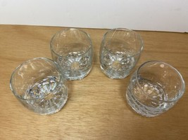 Crown Royal Whiskey Rocks Lowball Glass Nice Etched Weighted Logo Lot of 4 - £15.72 GBP