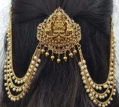 Bollywood Style Bridal Gold Plated Indian Hair Pin Juda Clip Temple Jewelry Set - £61.11 GBP