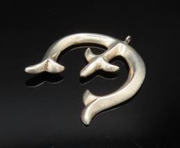 ZUNI NAVAJO 925 Silver -  Vintage Sculpted Flying Bird Motif Pendant - PT20583 - £90.62 GBP