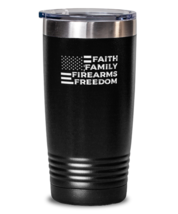 20 oz Tumbler Stainless Steel Insulated Funny Faith Family Firearms &amp; Freedom  - £24.08 GBP