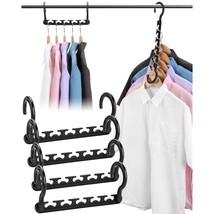 Space-Saving Closet Organizers, Pack Of 6, Black, Plastic, Heavy Duty, Ideal For - £14.84 GBP