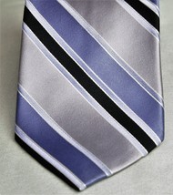 Jones New York 100% Silk Neck Tie Blue Stripe - $10.93