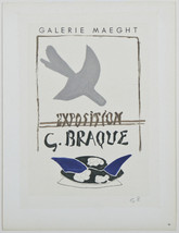 &quot;Exposition G. Braque&quot; by Georges Braque Signed Lithograph 10 1/2&quot;x7 1/2&quot; - £1,177.08 GBP
