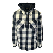 Harley-Davidson Men&#39;s Plaid Hoodie Skull Buffalo Check Shirt Jacket - £59.39 GBP