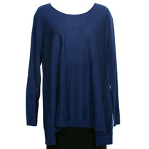 Eileen Fisher Blue Bonnet Fine Tencel Alpaca Wool A-line Sweater Xxs - £80.60 GBP