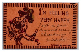 Stumbling Drunk Comic Feeling Very Happy 1907 Leather Postcard P21 - £6.44 GBP
