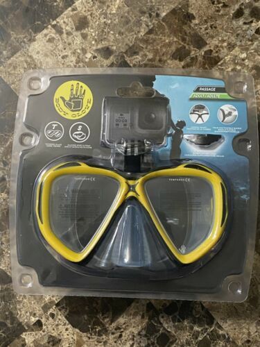 Body Glove Snorkel Swimming Goggles Mask w/ GoPro Camera Mount Yellow Adult - $19.79