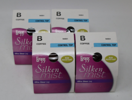 L&#39;eggs Silken Mist Control Top Run Resist Ultra Sheer Leg Size B Coffee ... - $27.68