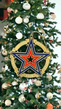 Vintage Texas State Capitol Lone Star Flag Ornament 1999 Metal missing TX 3.25&quot; - £11.70 GBP