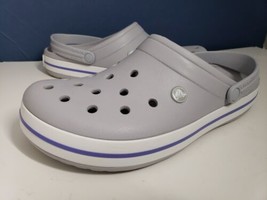 Crocs Crocband  Clogs Slippers Lavender Purple Gray 11016-1FH Size 12 Men&#39;s - £23.44 GBP