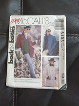 Vtg 90s Womens Work Jacket Light Button Front Coat Sewing Pattern McCalls 6103 - £11.38 GBP