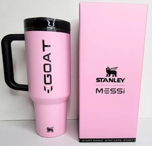 The Messi x Stanley Quencher ProTour Flip Straw Tumbler 40 OZ GOAT Pink NIB - $1,495.45 MXN