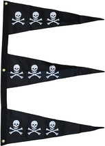 Jolly Roger - 4&#39; X 36&quot; Nylon Pennant Trio Flag - $33.60