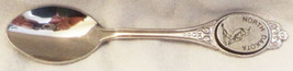 Vintage Souvenir Spoon North Dakota Bird Pewter On Stainless Steel 4&quot; - £5.23 GBP