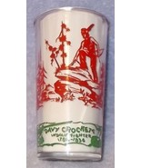 Vintage 1950s Character Glass Davy Crockett Indian Fighter Tumbler - $9.95