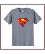 Super Hero&#39;s Supermen&#39;s Gray Cotton Short Sleeve O Neck Unisex Basic Tee... - £33.69 GBP