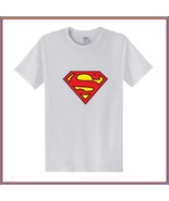 Super Hero&#39;s Supermen&#39;s White Cotton Short Sleeve O Neck Unisex Basic Te... - £33.45 GBP