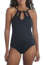 La Blanca Island Goddess High-Neck Cutout Tankini Top, Size 4 - £34.91 GBP