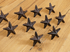 10 Star Nails Cast Iron 1 7/8&quot; Tacks Texas Rustic Western 1 1/4&quot; Nail Small - $28.99