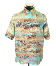 Caribbean Island Casual Shirt Men&#39;s Size Medium Linen Hawaiian Tropical Aloha SS - £13.68 GBP