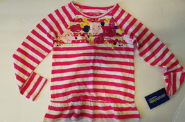 Oshkosh Toddler Girls Top Size  4T NWT Pink Stripe Floral - £10.34 GBP