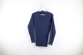 Vintage 70s Streetwear Mens Medium Faded Blank Thermal Waffle Knit T-Shi... - £34.87 GBP