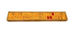 Vintage Mah Jong Set, Bakelite Butterscotch 154 Tiles & 5 Racks Case image 5