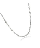 Essentials Sterling Silver Singapore Bead Chain Station - £61.20 GBP