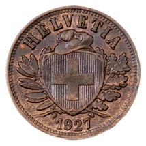 1927 Suisse 2 Rappen Pièce de Monnaie En Au État, Km 4.2 - $71.94 CAD