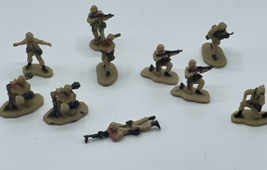 Micro Machines Military Vintage Combat Troops Lot Toy Soldiers Beige Uniforms - £11.20 GBP
