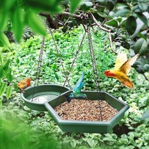 Hanging Bird Bath Bird Bath - Bird Feeder, 2 in 1 XL Hanging 9.8 x 9.8 x... - $33.41 CAD