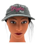 This is My Fight Hat Distressed Adjustable Pink Ribbon Breast Cancer Bas... - $254.15 MXN