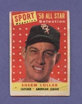 1958 All Star Selection Sherman Lollar Topps #491 Baseball Card - $2.99