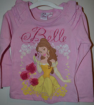 Disney BelleToddler Girls Long Sleeve Ruffle Top Size  2T  4T 5T NWT Pink  - £9.43 GBP